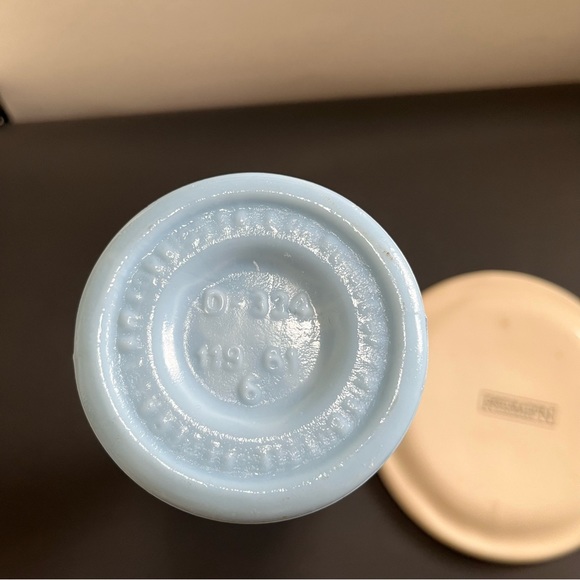 VTG 1961 Jim Beam Novelty Ligth Blue Milk Glass Greek Philosopher & Plate - Picture 7 of 8